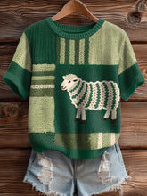 Haut en tricot confortable à motif de mouton mignon pour femmes